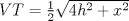 TEX: $VT=\frac{1}{2}\sqrt{4h^2+x^2}$