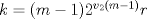 TEX: $k=(m-1)2^{v_2(m-1)}r$