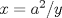 TEX: $x=a^2/y$