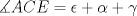 TEX: $\measuredangle ACE = \epsilon + \alpha + \gamma$