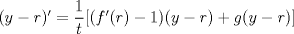 TEX: $(y-r)'=\dfrac{1}{t}[(f'-1)(y-r)+g(y-r)]$