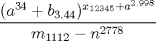 TEX:  $\dfrac {(a^{34}+b_{3.44})^{x_{12345}+a^{2.998}}}{m_{1112}-n^{2778}}$