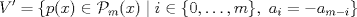 TEX: \[V^\prime=\{p(x)\in\mathcal{P}_m(x)\mid i\in\{0,\dots ,m\},\ a_i=-a_{m-i}\}\]