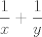 TEX: $\displaystyle \frac{1}{x} + \frac{1}{y}$