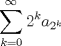 TEX: $$\sum\limits_{k=0}^{\infty }{2^{k}a_{2^{k}}}$$