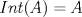 TEX: $Int(A)=A$