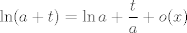 TEX: $$\ln(a+t)=\ln a+\frac{t}{a}+o(x)$$