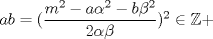 TEX: $ab=(\dfrac{m^2-a\alpha^2-b\beta^2}{2\alpha\beta})^2\in \mathbb{Z}+$