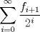 TEX: $\displaystyle \sum_{i=0}^{\infty}\dfrac{f_{i+1}}{2^{i}}$