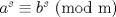 TEX: $a^s\equiv b^s$ (mod m)