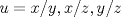 TEX: $u=x/y,x/z,y/z$