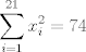 TEX: $$\sum\limits_{i=1}^{21}{x_{i}^{2}}=74$$