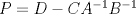 TEX: $P=D-CA^{-1}B^{-1}$