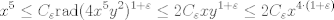 TEX: $$x^5 \leq C_{\varepsilon}\text{rad}(4x^5y^2)^{1+\varepsilon}\leq 2C_{\varepsilon}xy^{1+\varepsilon}\leq2C_{\varepsilon} x^{4\cdot(1+\varepsilon)}$$