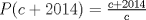 TEX: $P(c+2014)=\frac{c+2014}{c}$