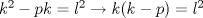 TEX: $k^{2}-pk = l^{2} \rightarrow k(k-p)=l^{2}$