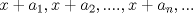 TEX: $x+a_1, x+a_2, ...., x+a_n, ...$