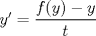 TEX: $y'=\dfrac{f(y)-y}{t}$