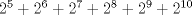 TEX: $2^5+2^6+2^7+2^8+2^9+2^{10}$