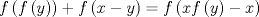 TEX: $$f\left( f\left( y \right) \right)+f\left( x-y \right)=f\left( xf\left( y \right)-x \right)$$