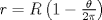 TEX: $r=R\left(1-\frac{\theta}{2\pi}\right)$