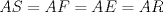 TEX: $AS=AF=AE=AR$