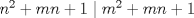 TEX: $n^2+mn+1 \mid m^2+mn+1$