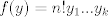 TEX: $f(y)=n!y_1...y_k$