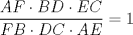 TEX: $\displaystyle \frac{AF\cdot BD\cdot EC}{FB\cdot DC\cdot AE}=1$