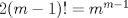 TEX: $2(m-1)!=m^{m-1}$