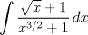 TEX: \[\int \frac{\sqrt{x}+1}{x^{3/2}+1}\, dx\]