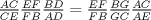 TEX: $\frac{AC}{CE}\frac{EF}{FB}\frac{BD}{AD}=\frac{EF}{FB}\frac{BG}{GC}\frac{AC}{AE}$