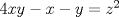 TEX: $4xy-x-y=z^2$