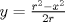 TEX: $y=\frac{r^{2}-x^{2}}{2r}$