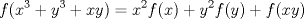 TEX: $$f(x^3+y^3+xy)=x^2f(x)+y^2f(y)+f(xy)$$