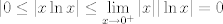 TEX:  $$|\displaystyle 0  \leq | x \ln x |  \leq  \displaystyle \lim_{x \to 0^+} |x| |\ln x | =0 $$