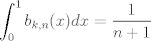 TEX: $$\int_0^1 b_{k,n}(x)dx=\frac{1}{n+1}$$