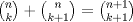 TEX: ${n \choose k}+{n\choose k+1}={n+1 \choose k+1}$