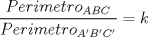 TEX: $$\frac{Perimetro_{ABC}}{Perimetro_{A'B'C'}} = k$$