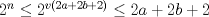 TEX: $2^n\le 2^{v(2a+2b+2)}\le 2a+2b+2$