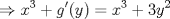 TEX: $$\Rightarrow x^{3}+{g}'(y)=x^{3}+3y^{2} $$