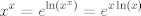 TEX: $\displaystyle x^x = e^{\ln\left(x^x\right)} = e^{x\ln(x)}$