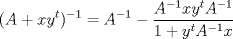 TEX: $$(A+xy^t)^{-1}=A^{-1}-\frac{A^{-1}xy^tA^{-1}}{1+y^tA^{-1}x}$$