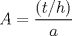 TEX: $ A = \dfrac{(t/h)}{a}$