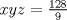 TEX: $xyz=\frac{128}{9}$