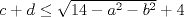 TEX: $c+d\leq \sqrt{14-a^{2}-b^{2}}+4$