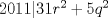 TEX: $2011|31r^2+5q^2$