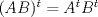 TEX: $(AB)^t=A^tB^t$