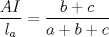 TEX: $\dfrac{AI}{l_a}=\dfrac{b+c}{a+b+c}$