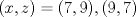 TEX: $(x,z)={(7,9),(9,7)}$